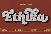Ethika - Retro Serif Font, a Serif Font by Mulkan Nazir (Thumbnail 1 of 16)