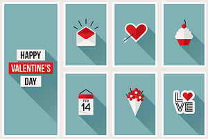 Valentines day symbols set