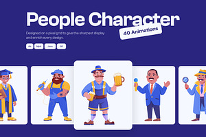 Animated People Character Set, a Person Illustration by Brickclay