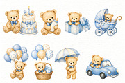 Baby Shower Boy Clipart, an Animal Illustration by Villa 11 Estudio (Thumbnail 2 of 11)
