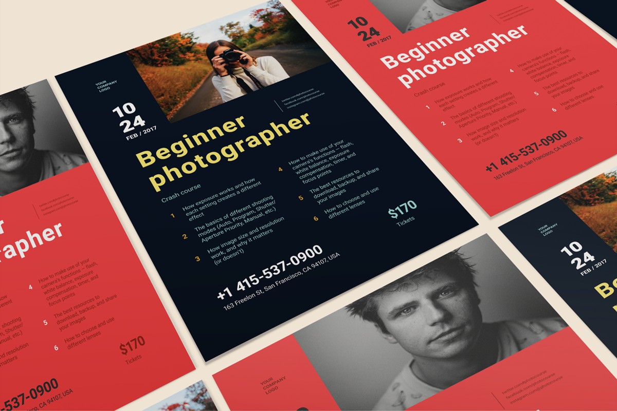 Beginner Photographer Event Poster, a Flyer Template by Danil Polshin (Photo 2 of 5)