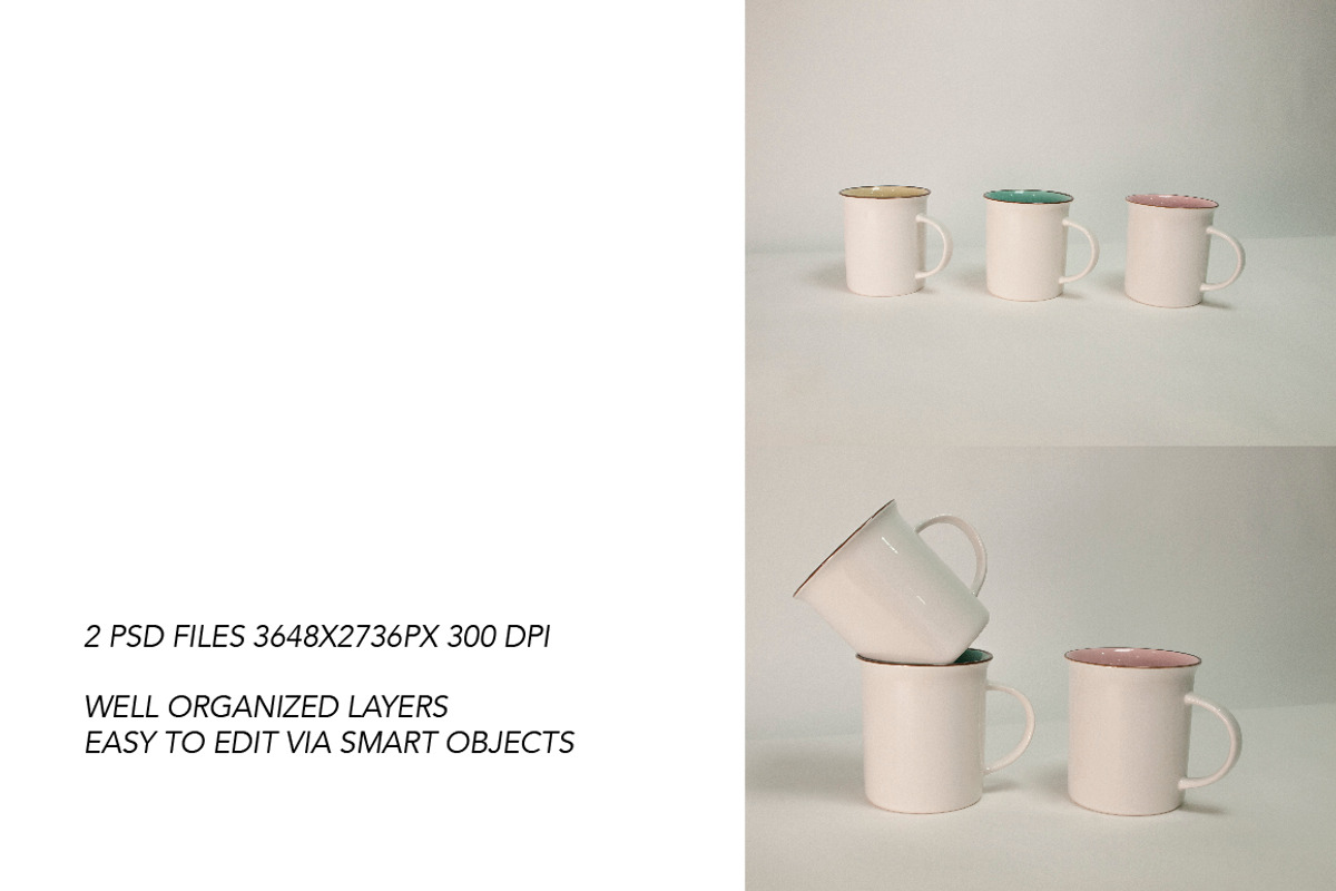 Mugs Mockups. 3 PSD files, a Cups & Container Mockup by Almazova Dolzhenko (Photo 5 of 6)