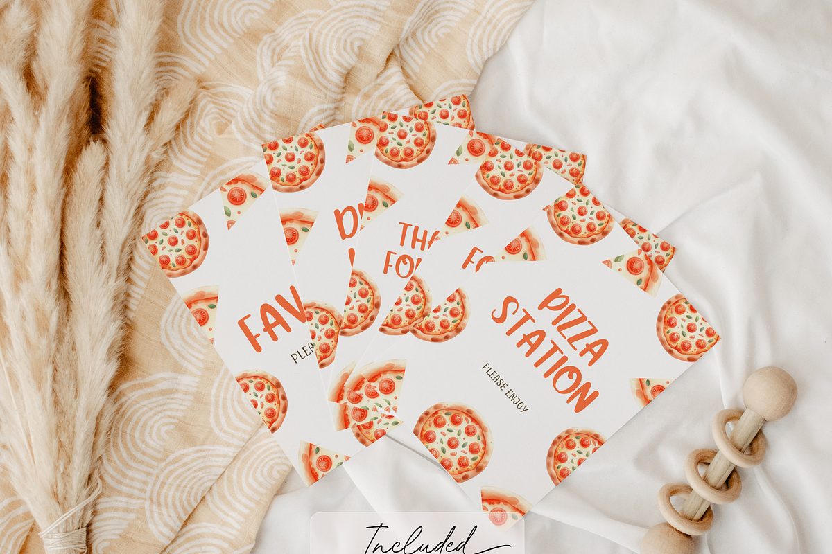 Pizza Baby Shower Table Sign Set, an Invitation Template by Digital_Mind (Photo 2 of 6)