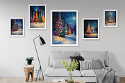 Christmas Tree Night Illustration, a Decorative Illustration by Housui Patterns (Thumbnail 2 of 9)