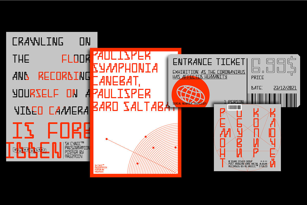 SK Cynic — Industrial Geometric Font, a Font by Shriftovik Type Foundry (Photo 12 of 12)