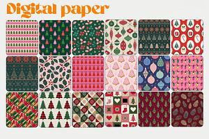 Christmas Digital Paper Set 24 JPG, a Graphic by iloveTemplate