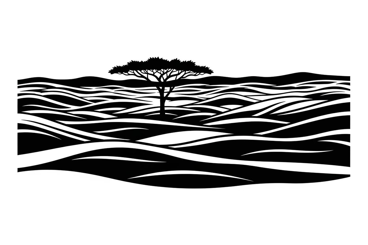 Abstract Savanna Scenery Silhouette, a Graphic by Artivon (Photo 11 of 13)