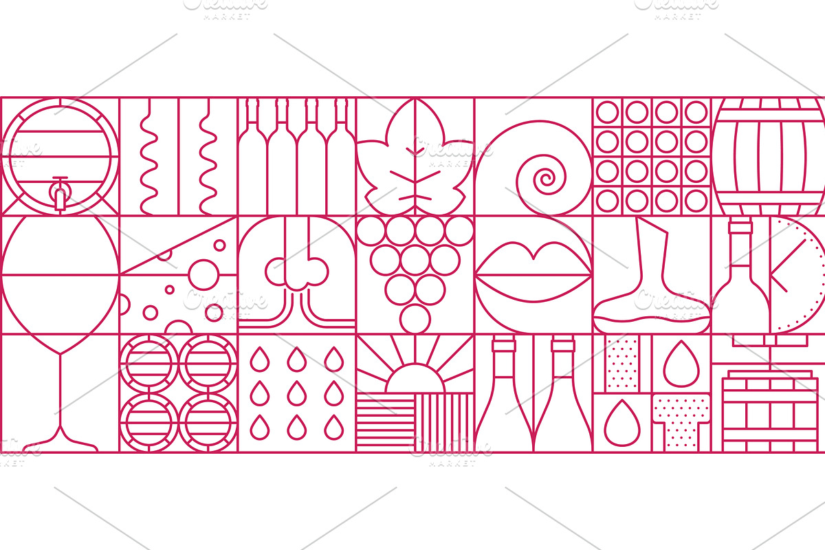 Winemaking, winery viticulture, a Food Illustration by Vector Tradition