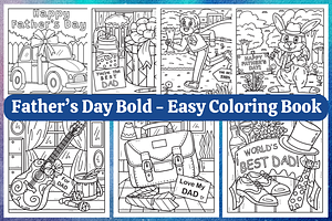 Father's Day Coloring Page Vol-02, a Seasonal Illustration by Coco Bloom