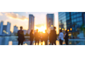 Business silhouettes against a, a Business Photo by Igor Tichonow