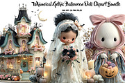 Whimsical Gothic Halloween Doll, a Seasonal Illustration by CreationArt (Thumbnail 1 of 7)