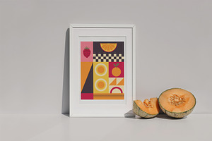 Geometric Retro Fruit Poster Creator