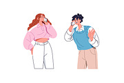 People with smartphones set, a Person Illustration by PaperTrident (Thumbnail 2 of 6)
