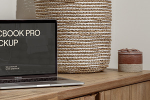 Realistic Staged MacBook Pro Mockup