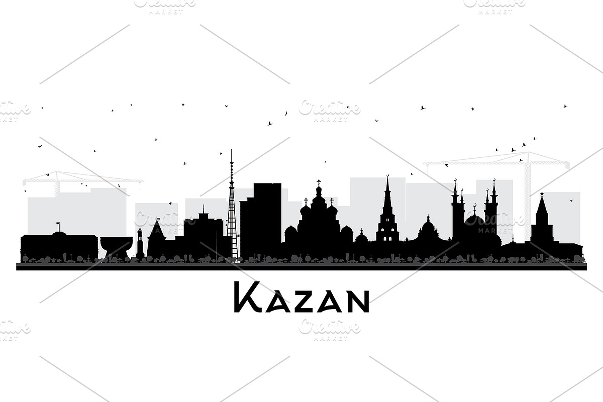 Kazan Russia city skyline silhouette, an Illustration by Booblgum