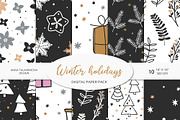 Christmas Clipart Pattern Bundle, a Background Graphic by Cozy pattern shop (Thumbnail 17 of 23)