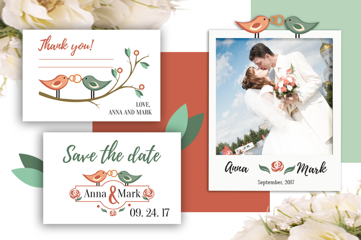 Wedding Set - love birds, an Invitation Template by Kseniia Kuznetsova (Photo 4 of 4)