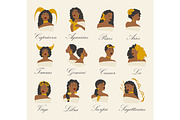 Astrological sign women characters, an Object Graphic by NatalyN (Thumbnail 1 of 12)