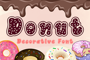 Donut Is A Christmas Decorative Font