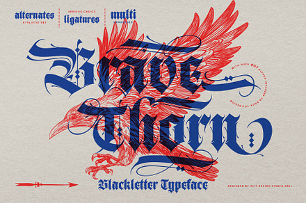 Brave Thorn Blackletter Font, a Blackletter Font by alit design
