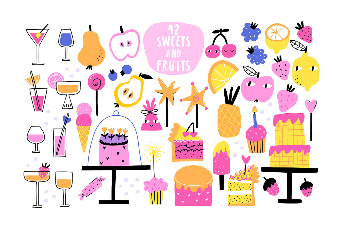 FUNNY CATS: birthday clipart cards, an Animal Illustration by Elliko shop (Photo 5 of 16)