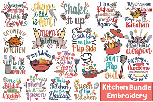 Kitchen Embroidery Graphics Bundle