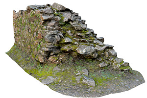 Old Mossy Stone Half Wall