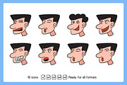 Comic Male Face Avatars Illustration, a Person Illustration by Designfour (Thumbnail 2 of 5)