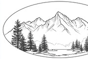 Majestic Mountain and Tree Vector, a Graphic by hafijul (Thumbnail 2 of 9)