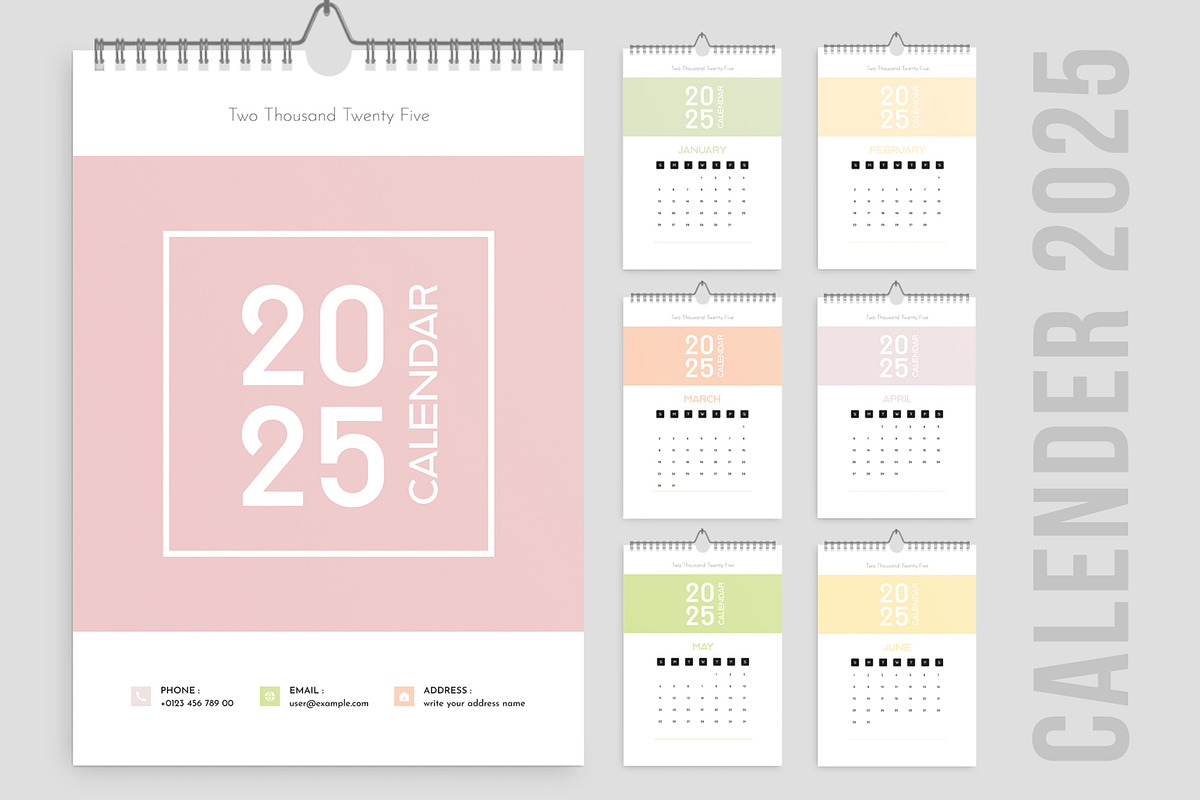 Clean Calendar Design 2025, a Stationery Template by ContestDesign (Photo 1 of 4)