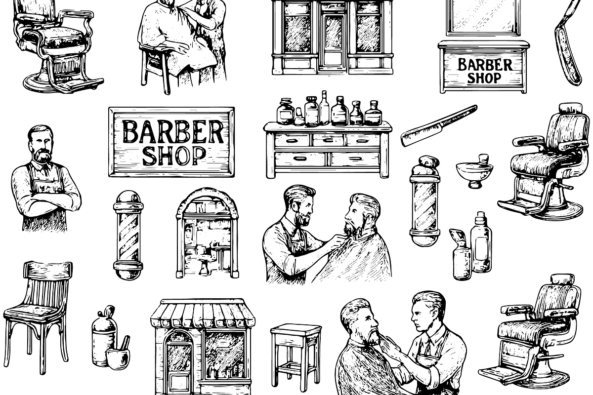 Barber Shop Vintage Collection, an Object Graphic by RT Studio (Photo 3 of 4)