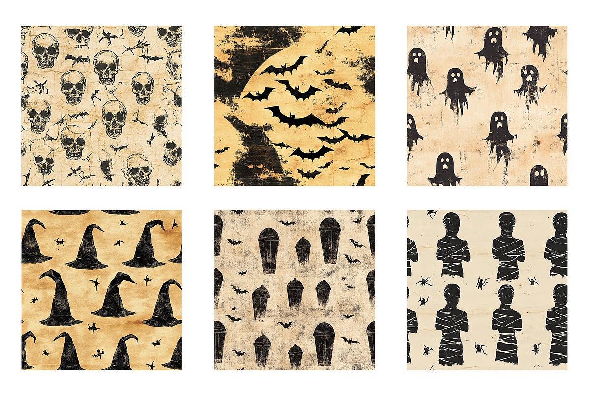 Vintage Halloween Digital Paper, a Pattern Graphic by Chromolume Studio (Photo 4 of 28)