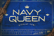 Navy Queen Display Font, a Sans Serif Font by Vintage Type Company (Thumbnail 1 of 8)