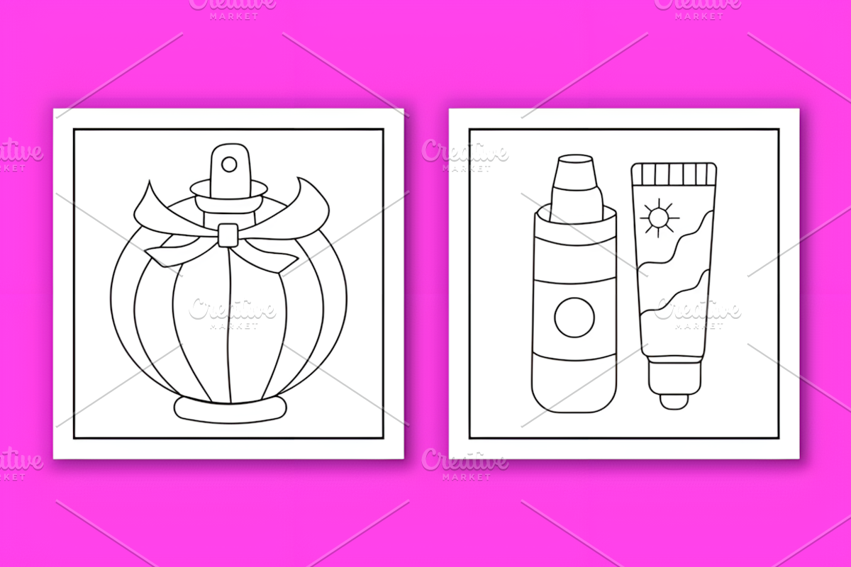 Cosmetics Bold and Easy Coloring, a Decorative Illustration by Design Station (Photo 3 of 3)