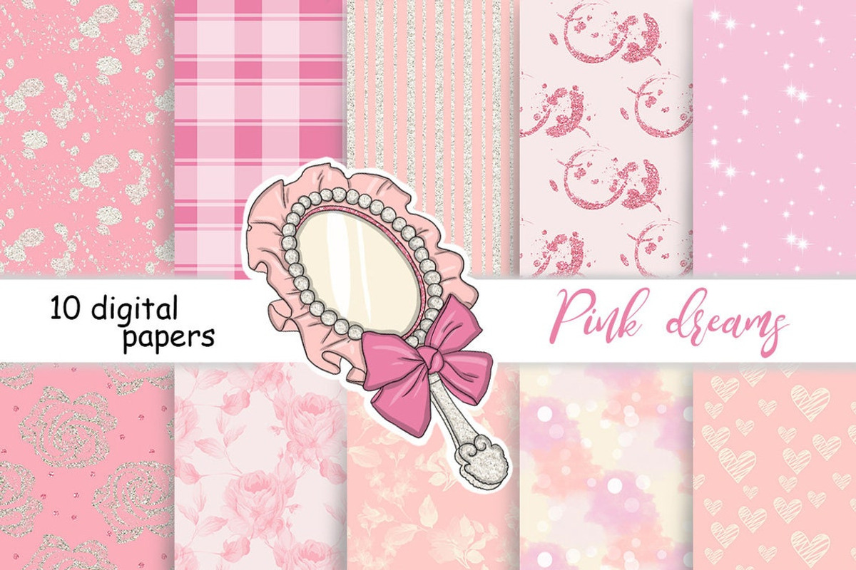 Pink Dreams Pattern 2, a Pattern Graphic by GlamArtZhanna (Photo 1 of 3)