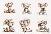 Whimsical Summer Mouse Clipart, an Illustration by CreationArt (Thumbnail 4 of 7)
