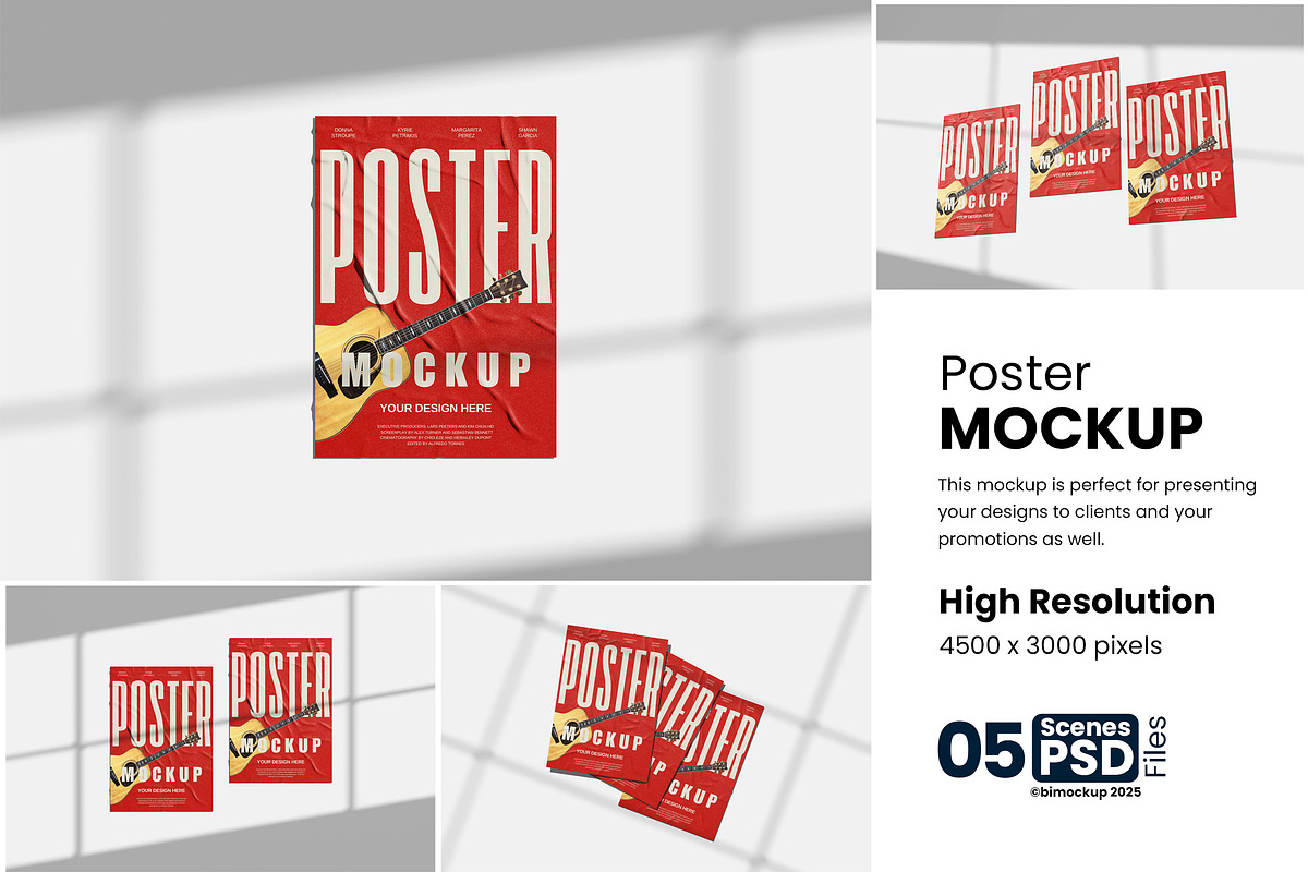 Wall Poster Mockup, an Advertising Mockup by bimockup (Photo 1 of 6)