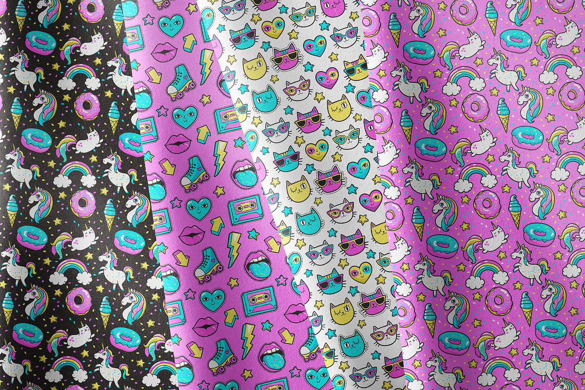 Unicorns and Cats Clipart + Patterns, an Illustration by Martyshova (Photo 7 of 7)