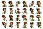 Whimsical Girl with Cat Clipart, a Seasonal Illustration by Craft Nest (Thumbnail 6 of 6)