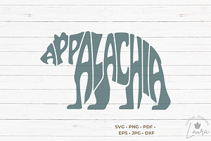 Appalachia in a bear shape SVG Cut