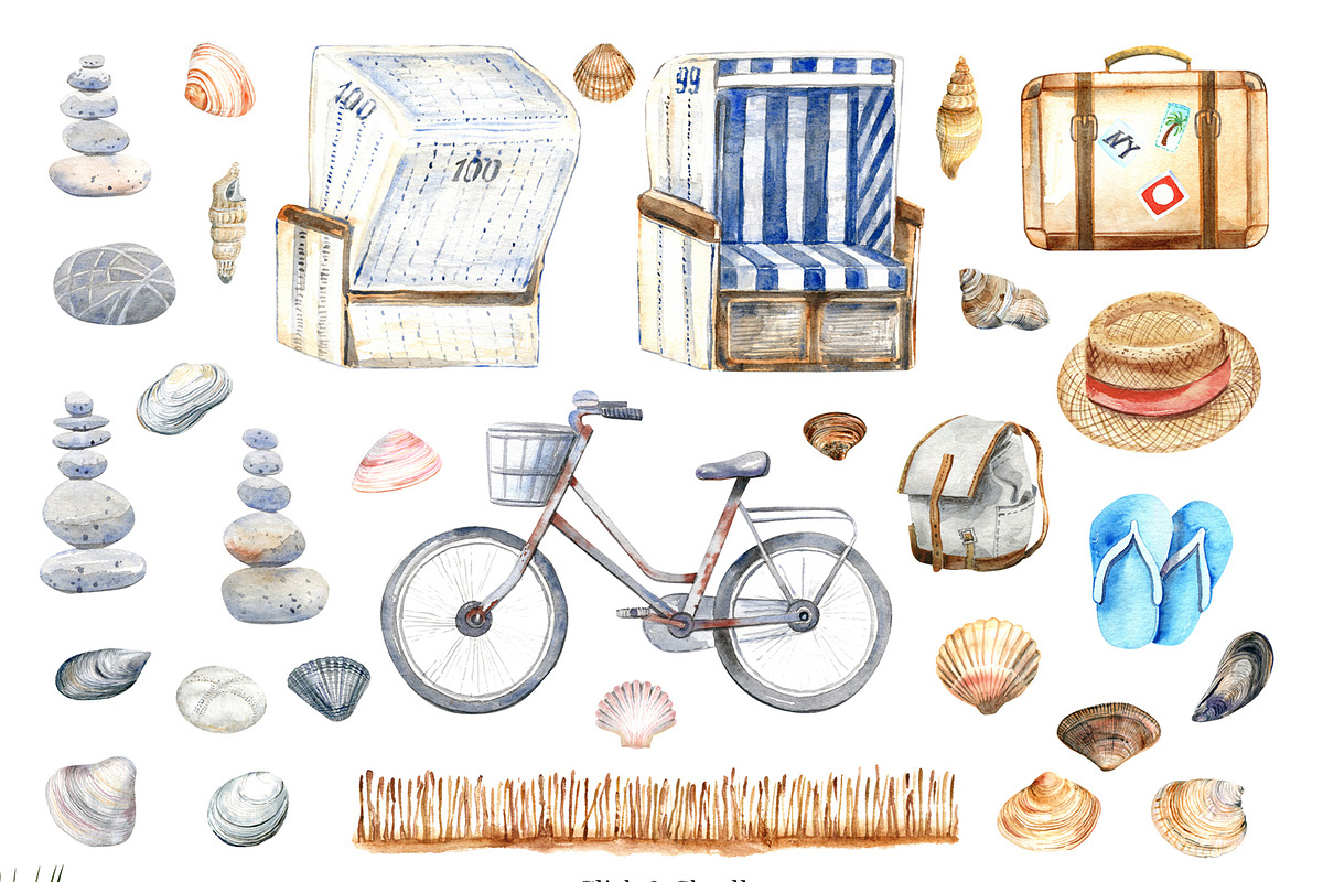 Happy Holidays watercolor set, an Illustration by JennyColorArt (Photo 2 of 7)