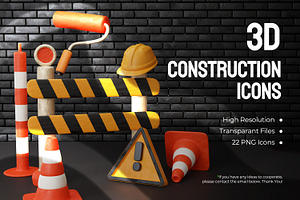 3D Construction Icon - Clay Texture