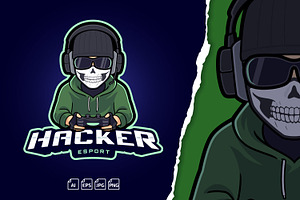 Hacker Gaming Logo Esport, a Branding & Logo Template by tkzgraphic