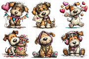 Whimsical Valentine Dog Clipart, an Illustration by Daily.Designs (Thumbnail 5 of 7)