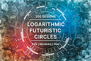 200 Logarithmic Futuristic Circles, a Brush Add-On by xresch (Thumbnail 1 of 9)