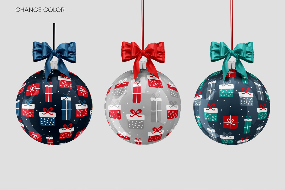 Christmas Ball Mockup Set, an Advertising Mockup by Graphic Bird (Photo 3 of 9)