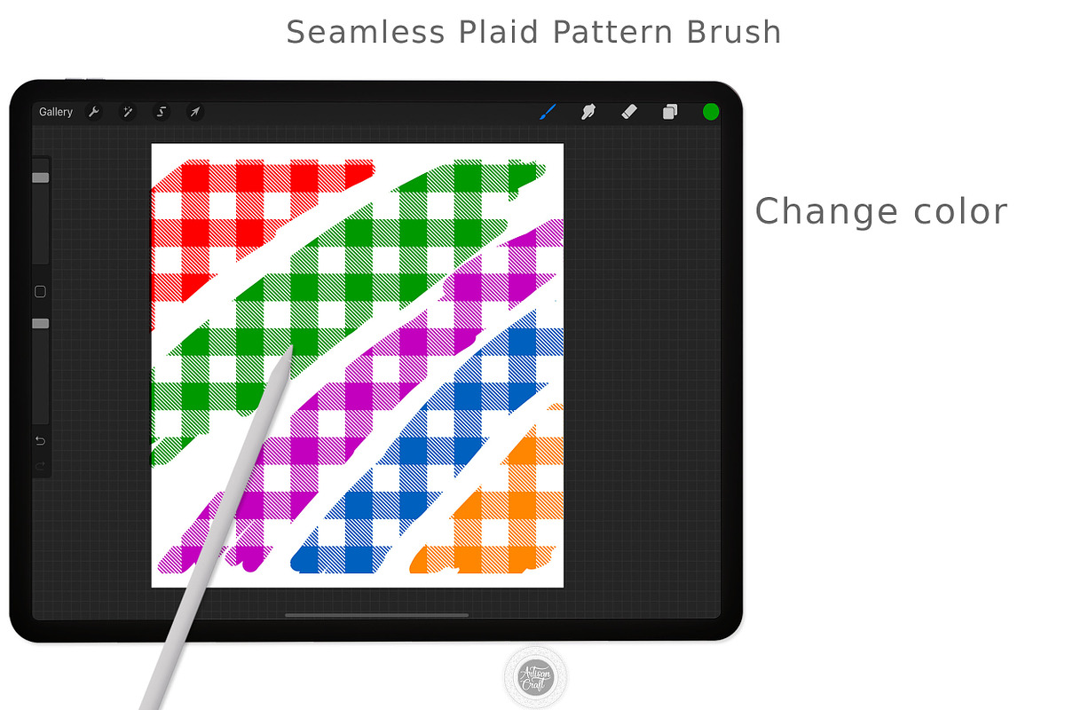 Plaid procreate brush seamless, a Brush Add-On by Artisan Craft (Photo 3 of 4)