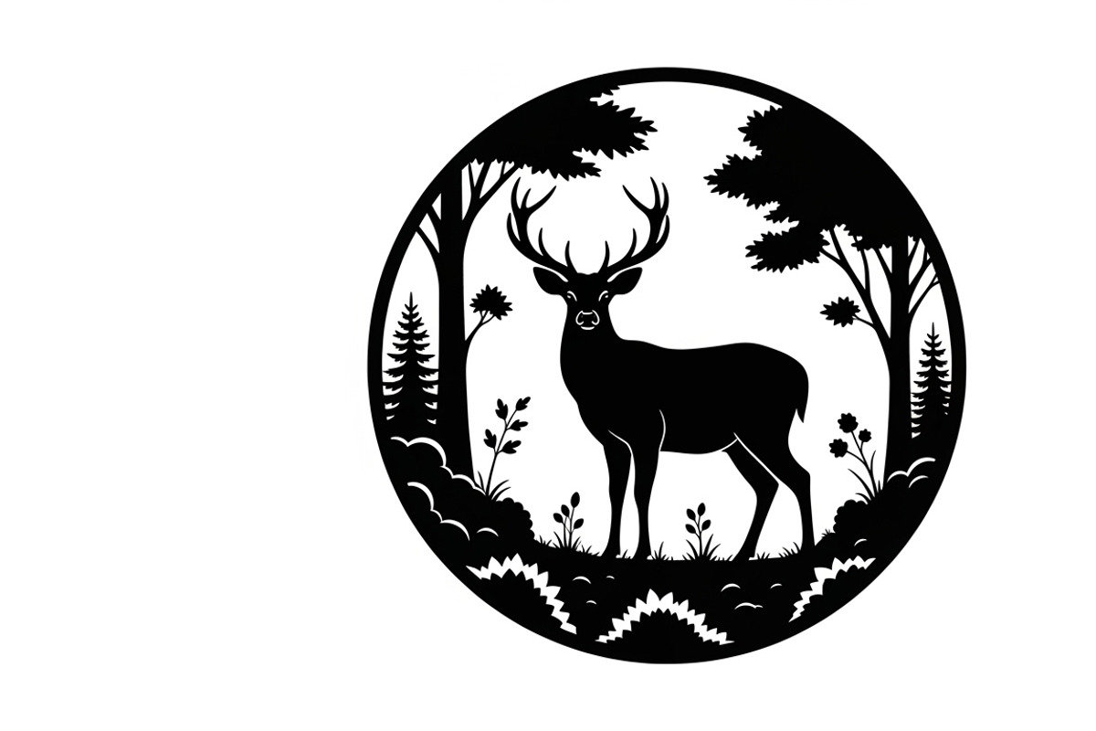 Beautiful deer forest circle art, an Illustration by Amazin_art (Photo 8 of 32)