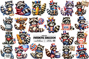 Cartoonish Patriotic Raccoon Clipart, an Illustration by Pixels.Craft (Thumbnail 1 of 10)
