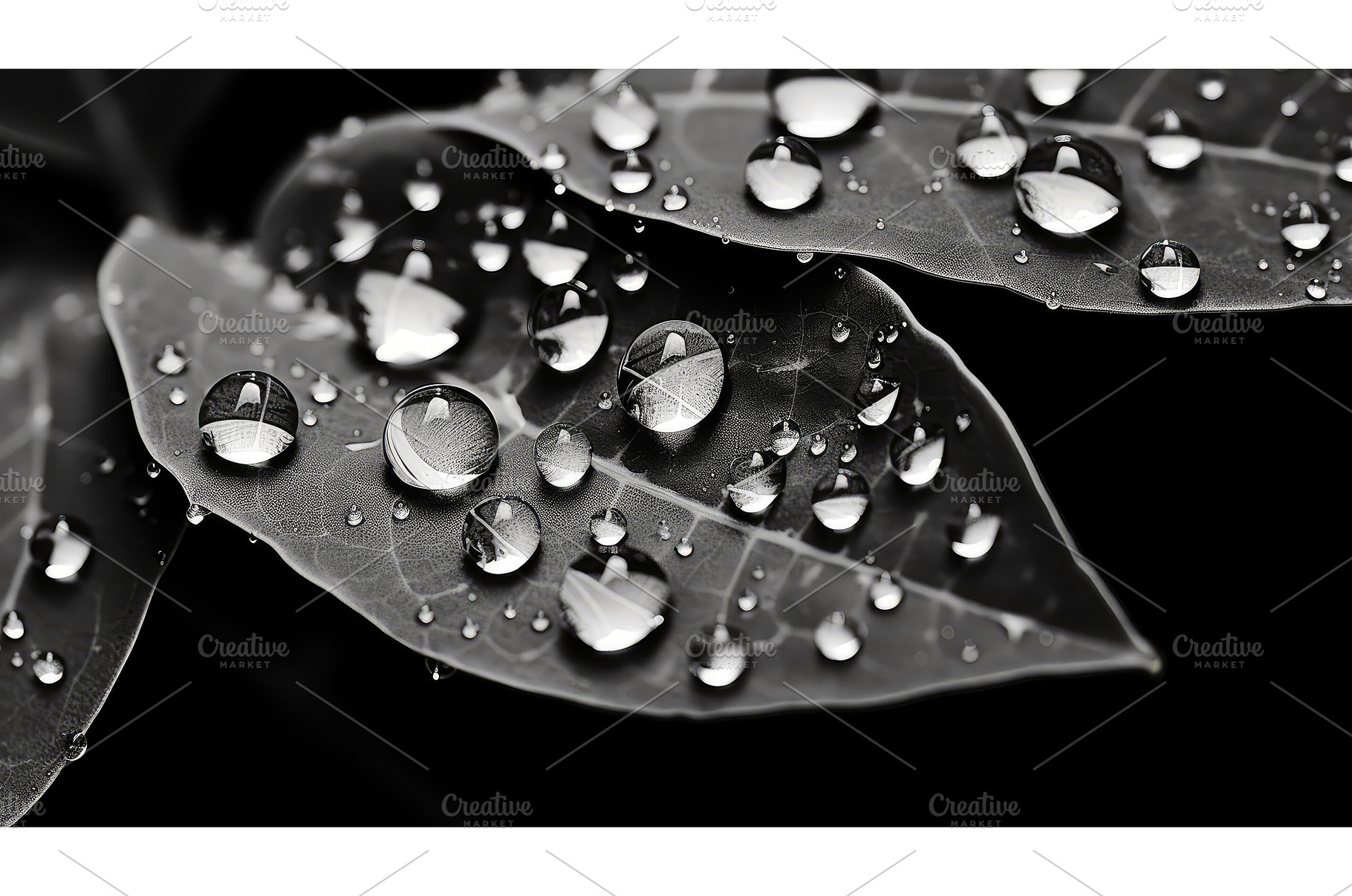 macro water bubbles black and white, a Nature Photo by pikepicture